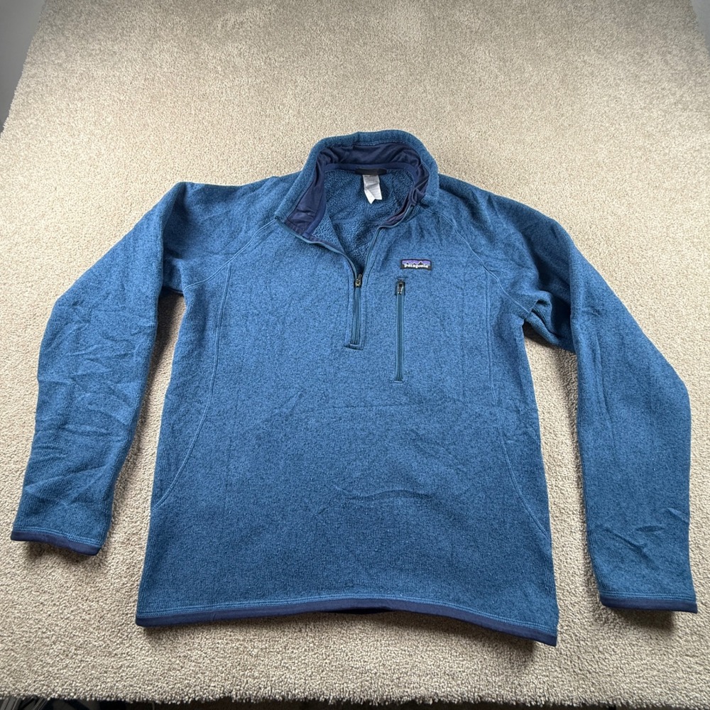 Patagonia Better Sweater Mens Medium Blue 1/4 Zip Fleece Pullover 25527